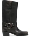 Paris Texas Black Leather Boots In Black