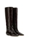 Paris Texas Black Leather Boots In Brown