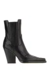 Paris Texas Dallas Leather Ankle Boots With Block Heel In Black