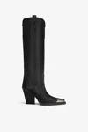 Paris Texas Black Leather Embellished Toe Boot In Black