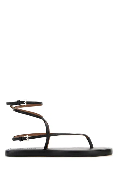 Paris Texas Black Leather Hydra Sandals