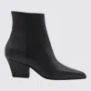 Paris Texas Block Heel Ankle Boots With Pointed Toe In Black