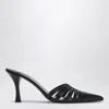 Paris Texas Black Leather Nadia Mules In Black