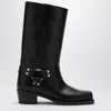 Paris Texas Black Leather Roxy Boot In Black