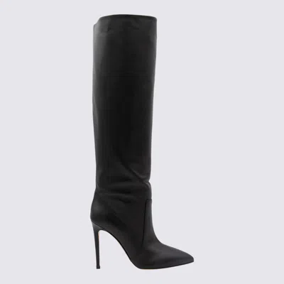 PARIS TEXAS BLACK LEATHER STILETTO BOOTS