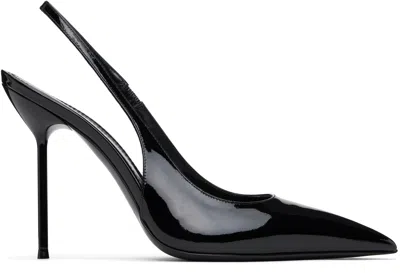 Paris Texas Black Lidia Slingback Heels