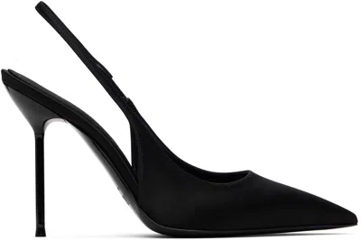 PARIS TEXAS BLACK LIDIA SLINGBACK HEELS