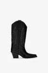 Paris Texas Rosario Embroidered Textured And Croc-effect Leather Cowboy Boots In Black