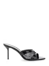 Paris Texas Black Mule With Mesh Design And Stiletto Heel In Leather Woman