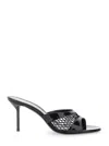 Paris Texas Black Mule With Mesh Design And Stiletto Heel In Leather Woman