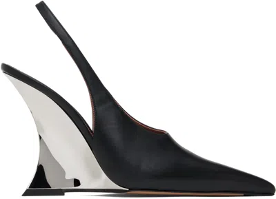 Paris Texas Black Nina Slingback Heels