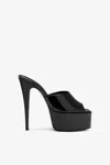 Paris Texas Black Patent Leather Platform Mules In Black