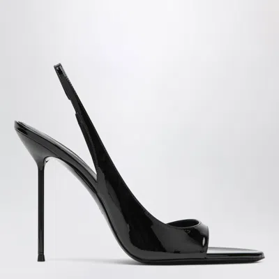 Paris Texas Black Patent Slingback Sandals