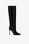 Paris Texas Black Patent Stiletto Boots In Black