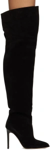 Paris Texas Pointed-toe 60mm Leather Boots In Black