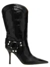 Paris Texas Pointed-toe Leather Boots In Black