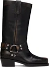 Paris Texas Black Calf Leather Roxy Boot