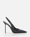 Paris Texas Sleek Slingback Pumps With Premium Calf Leather And Elegant Stiletto Heel In Black