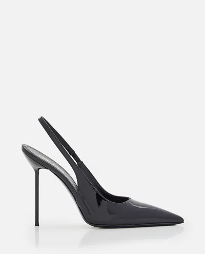 PARIS TEXAS BLACK SLINGBACK PUMPS