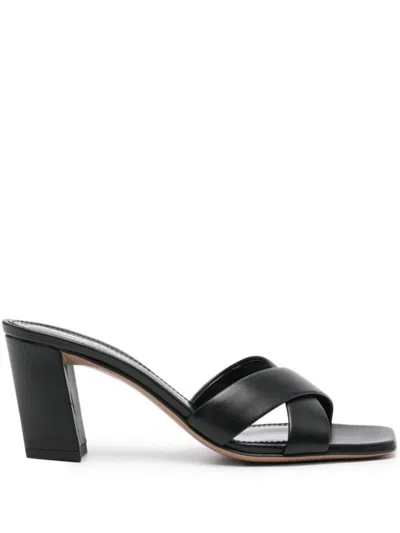 PARIS TEXAS BLACK SLIP ON HEELS