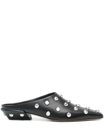 Paris Texas Black Slip On Mules