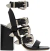 Paris Texas Tessa Western Buckle Sandals In Black