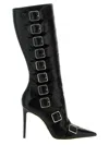 Paris Texas Tyra 105 Snake-effect Leather Boots In Black