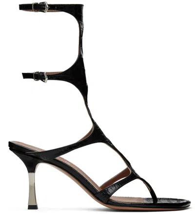 Paris Texas Black Uma 75 Heeled Sandals In Carbone