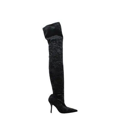 Paris Texas Black Velvet Boot