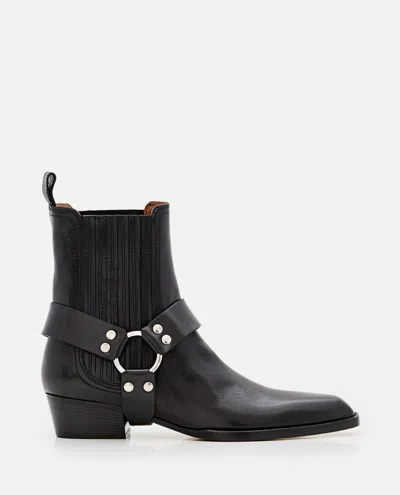 PARIS TEXAS BLACK VINTAGE LEATHER BOOTS