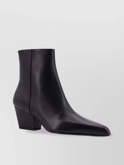 Paris Texas Block Heel Ankle Boots With Pointed Toe In Black