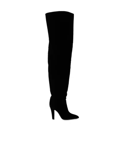 Paris Texas Elsa Velvet Over-the-knee Boots In Black