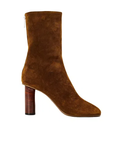 Paris Texas Blockheel Ankle Boot In Brown