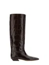 Paris Texas Square Toe Ankle Boots In Brown