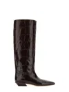 Paris Texas Square Toe Ankle Boots In Brown