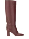 Paris Texas Calfskin Boots With A Pointed Toe In Burgundy