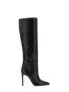 Paris Texas Arrow Toe Stiletto Boots In Black Leather In Black