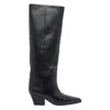 Paris Texas Jane Knee-high Leather Texan Heel Boots In Black