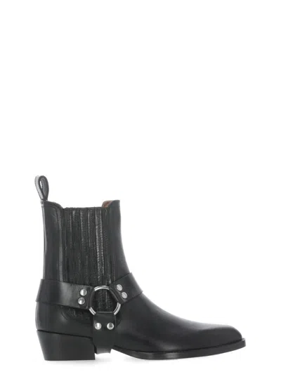 Paris Texas Helena Cowboy Ankle Boots In Black