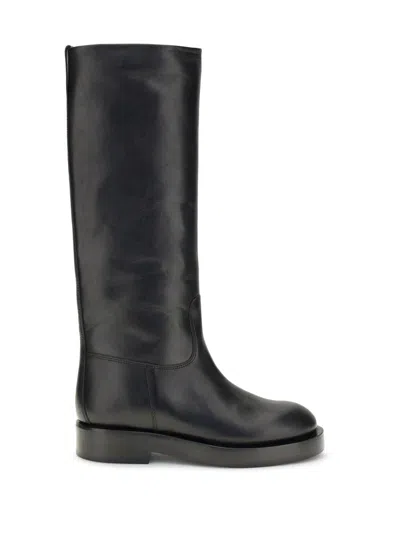 Paris Texas Nappa-leather Flat Boots In Black