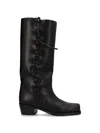 Paris Texas Roxanne Leather Knee-high Boots In Black