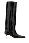 Paris Texas Bettina Croc-embossed Leather Boots In Black