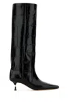 Paris Texas Bettina Croc-embossed Leather Boots In Black