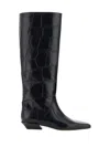 Paris Texas 100 High-knee Leather Boots In Black