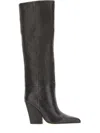 Paris Texas 100 High-knee Leather Boots In Black