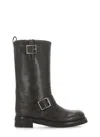 Paris Texas Detroit Leather Buckle Moto Boots In Black