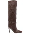 Paris Texas High Brown Shaded Leather Boot In Bruciato