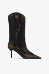 Paris Texas Western Inspired Mid-calf Stiletto Boots In Brown