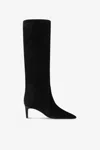Paris Texas Boots In Black Calf Suede Leather