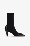 Paris Texas Boots In Black Croco-embossed And Stretchy Leather In Black/black